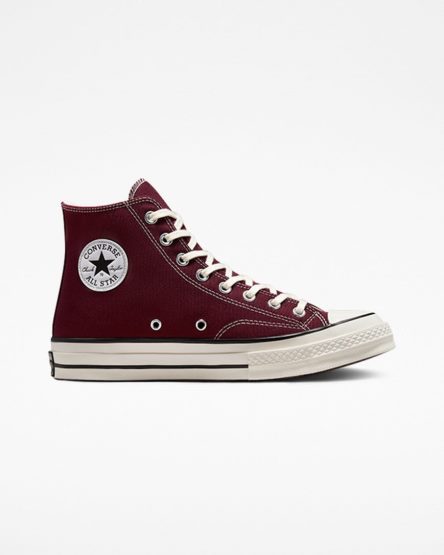 Zapatillas Altas Converse Chuck 70 Canvas Mujer Rojas Oscuro Negras | PE 54P82L